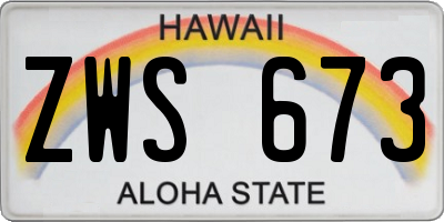 HI license plate ZWS673