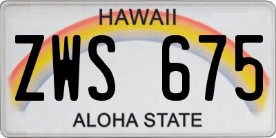 HI license plate ZWS675