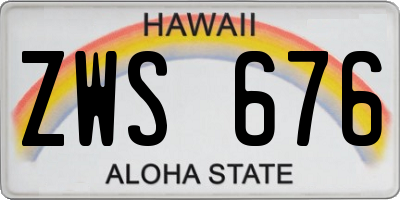HI license plate ZWS676