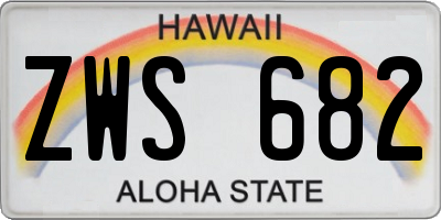 HI license plate ZWS682