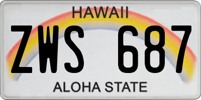 HI license plate ZWS687