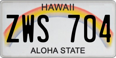 HI license plate ZWS704