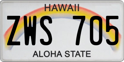 HI license plate ZWS705