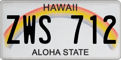 HI license plate ZWS712