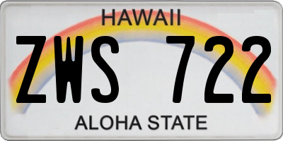 HI license plate ZWS722