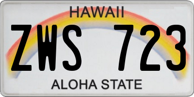 HI license plate ZWS723