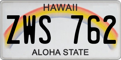 HI license plate ZWS762