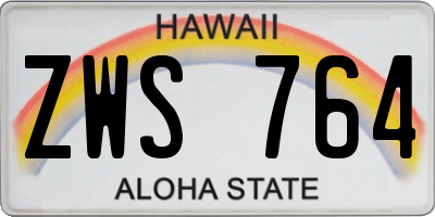 HI license plate ZWS764