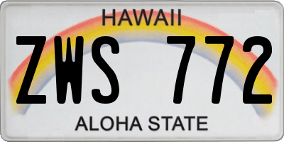 HI license plate ZWS772