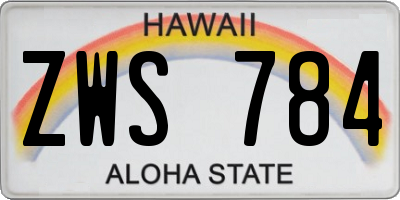 HI license plate ZWS784