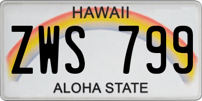 HI license plate ZWS799