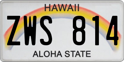 HI license plate ZWS814