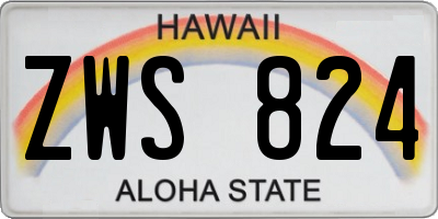 HI license plate ZWS824