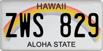 HI license plate ZWS829
