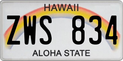 HI license plate ZWS834