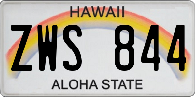 HI license plate ZWS844