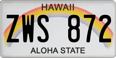 HI license plate ZWS872