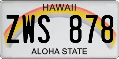HI license plate ZWS878