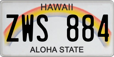 HI license plate ZWS884