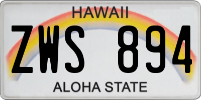 HI license plate ZWS894