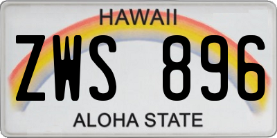 HI license plate ZWS896