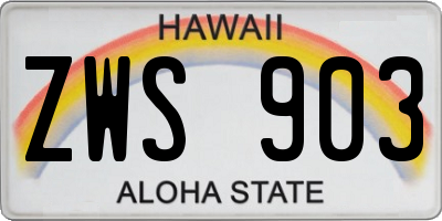 HI license plate ZWS903