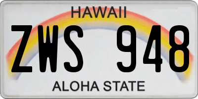 HI license plate ZWS948