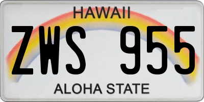 HI license plate ZWS955