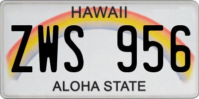 HI license plate ZWS956