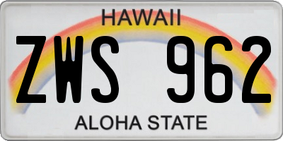 HI license plate ZWS962