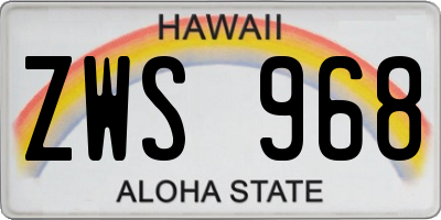 HI license plate ZWS968
