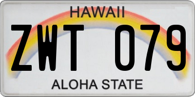 HI license plate ZWT079