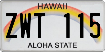HI license plate ZWT115