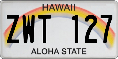 HI license plate ZWT127