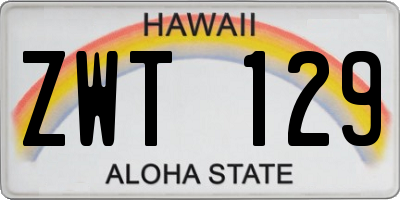 HI license plate ZWT129