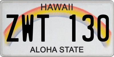 HI license plate ZWT130