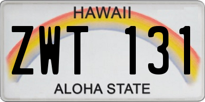 HI license plate ZWT131