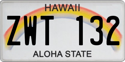 HI license plate ZWT132
