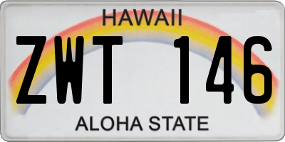 HI license plate ZWT146