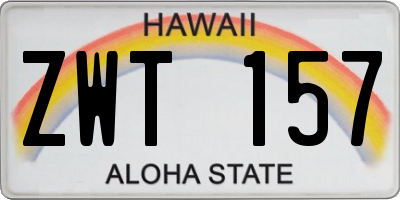 HI license plate ZWT157