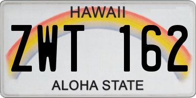 HI license plate ZWT162