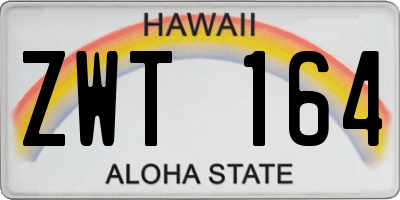 HI license plate ZWT164