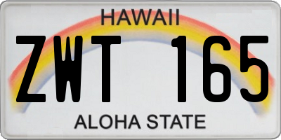 HI license plate ZWT165