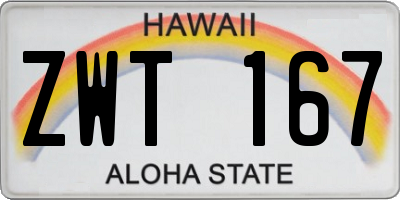 HI license plate ZWT167