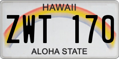 HI license plate ZWT170