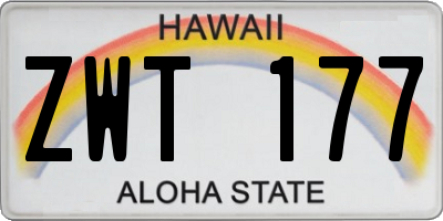 HI license plate ZWT177