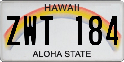 HI license plate ZWT184