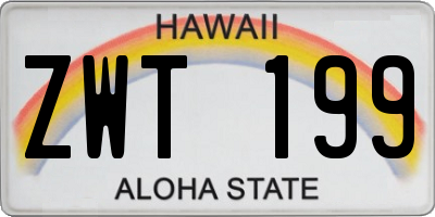 HI license plate ZWT199