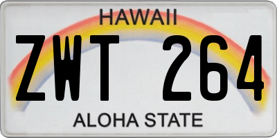 HI license plate ZWT264