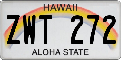 HI license plate ZWT272